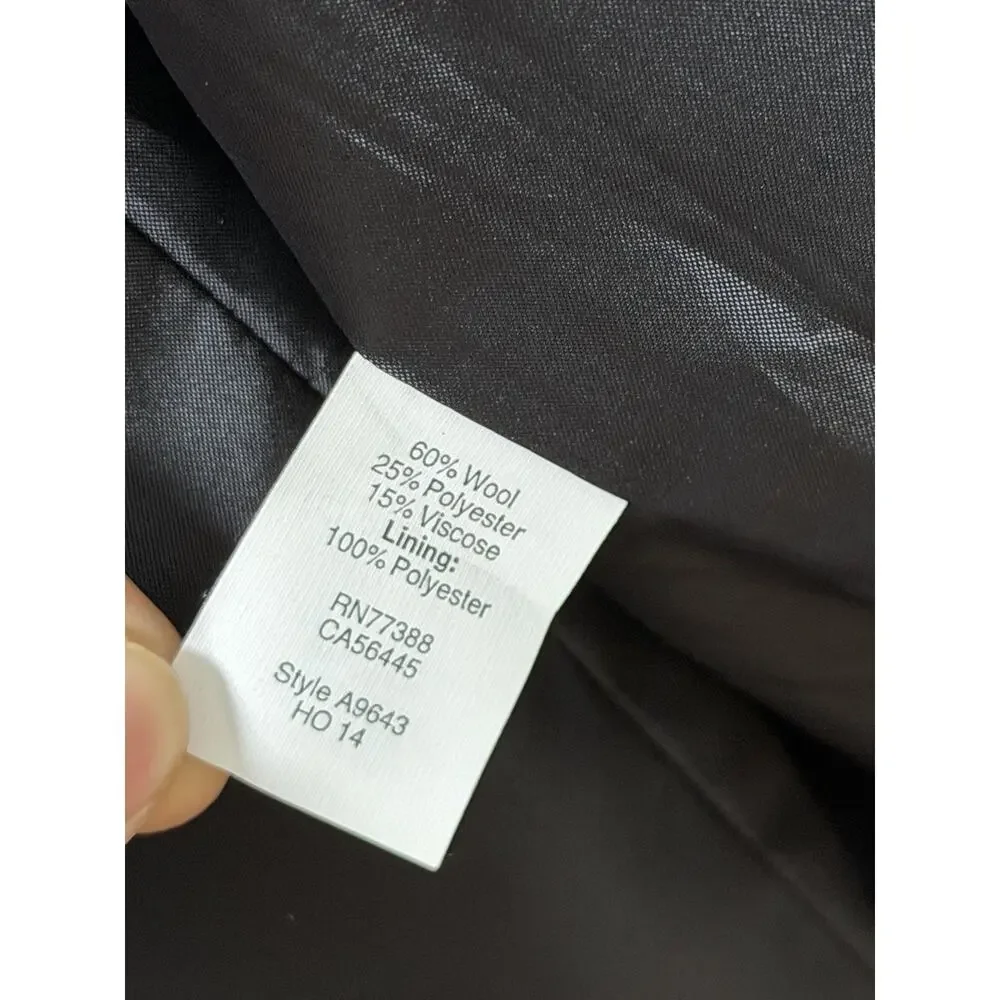 J Crew Womens Toggle Wool Blend Long Coat Size 14 Black Heavyweight Winter Coat‎ - Picture 13 of 14